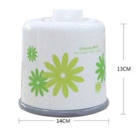 Elegant Flowers Pattern Round Tissue Box Tissue Holders 15x15 CM,Green