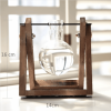 Hot selling table vase water planting glass flower vase with wooden frame home decor creative modern glass vase