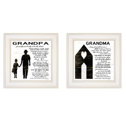 "My Grandparents are the Best" 2-Piece Vignette by Artist Cindy Jacobs ; Ready to Hang Framed Print; White Frame