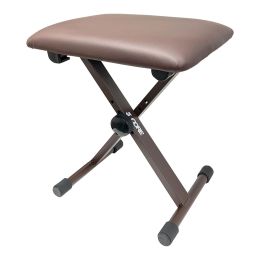 5Core Portable Piano Keyboard Music X-Style Adjustable Padded Stool Chair Seat Bench Brown KBB 02 BR