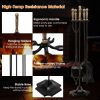 31 inch 5 Pieces Metal Fireplace Tool Set with Stand