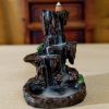 Resin Mountain Waterfall Backflow Smoke Incense Burner Censer Holder Free 100 Cones