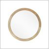 Heather Modern Round Mirror with Mango Wood Frame