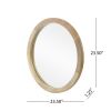 Heather Modern Round Mirror with Mango Wood Frame