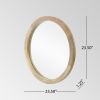 Heather Modern Round Mirror with Mango Wood Frame