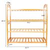 Bamboo Shoe Rack 4-Tier Entryway Shoe Shelf Storage Organizer for Home & Office Easy to Assemble Wood Color