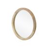 Heather Modern Round Mirror with Mango Wood Frame