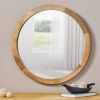 Heather Modern Round Mirror with Mango Wood Frame