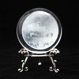 1pc Crystal Ball Art Decoration; Decoration Craft; Crystal Ball Valentine's Day Gifts Birthday Gifts (Color: moon, size: Silver)