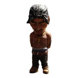 Gift for Hip Hop Lover Figurines Alkyne Legend Commemorative Resin Figurines Ornament Handmade The Late Rap Music Star Sculpture (Color: D)