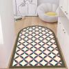 Simple Geometric Home Entrance Floor Mat Crystal Velvet Absorbent Non-slip Arched Rectangle Carpet Home Decoration Foot Mat Semi-circle Door Mat