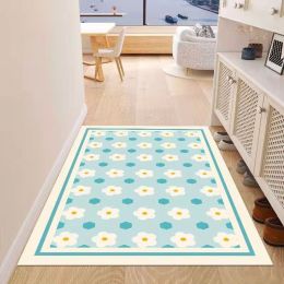 Simple Geometric Home Entrance Floor Mat Crystal Velvet Absorbent Non-slip Arched Rectangle Carpet Home Decoration Foot Mat Semi-circle Door Mat (Main Color: 03 Rectangle, size: 60*90cm)