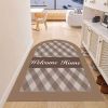 Simple Geometric Home Entrance Floor Mat Crystal Velvet Absorbent Non-slip Arched Rectangle Carpet Home Decoration Foot Mat Semi-circle Door Mat