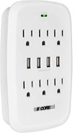 6 Outlet Wall Plug Extender with 4 USB Ports (4.8A Total); Multi Plug Outlet Adapter Wall Surge Protector 15A Electrical Outlet Expander with USB Port (style: 4 USB 6 Outlet 1 Piece)