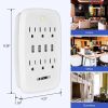 6 Outlet Wall Plug Extender with 4 USB Ports (4.8A Total); Multi Plug Outlet Adapter Wall Surge Protector 15A Electrical Outlet Expander with USB Port