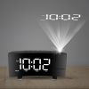 Projection Alarm Clock with Radio Function 7.7In Curved-Screen LED Digital Alarm Clock w/ Dual Alarms 4 Dimmer 12/24 Hour