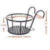 Hanging Railing Planters Flower Pot Holders Metal Planter Racks Fence Potted Stand Mounted Round Plant Baskets Container for Indoor Outdoor Use