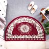 European Style Semicircle Entrance Carpet Bathroom Absorbent Non-slip Bedroom Home Decoration Floor Door Mat Kitchen Living Room